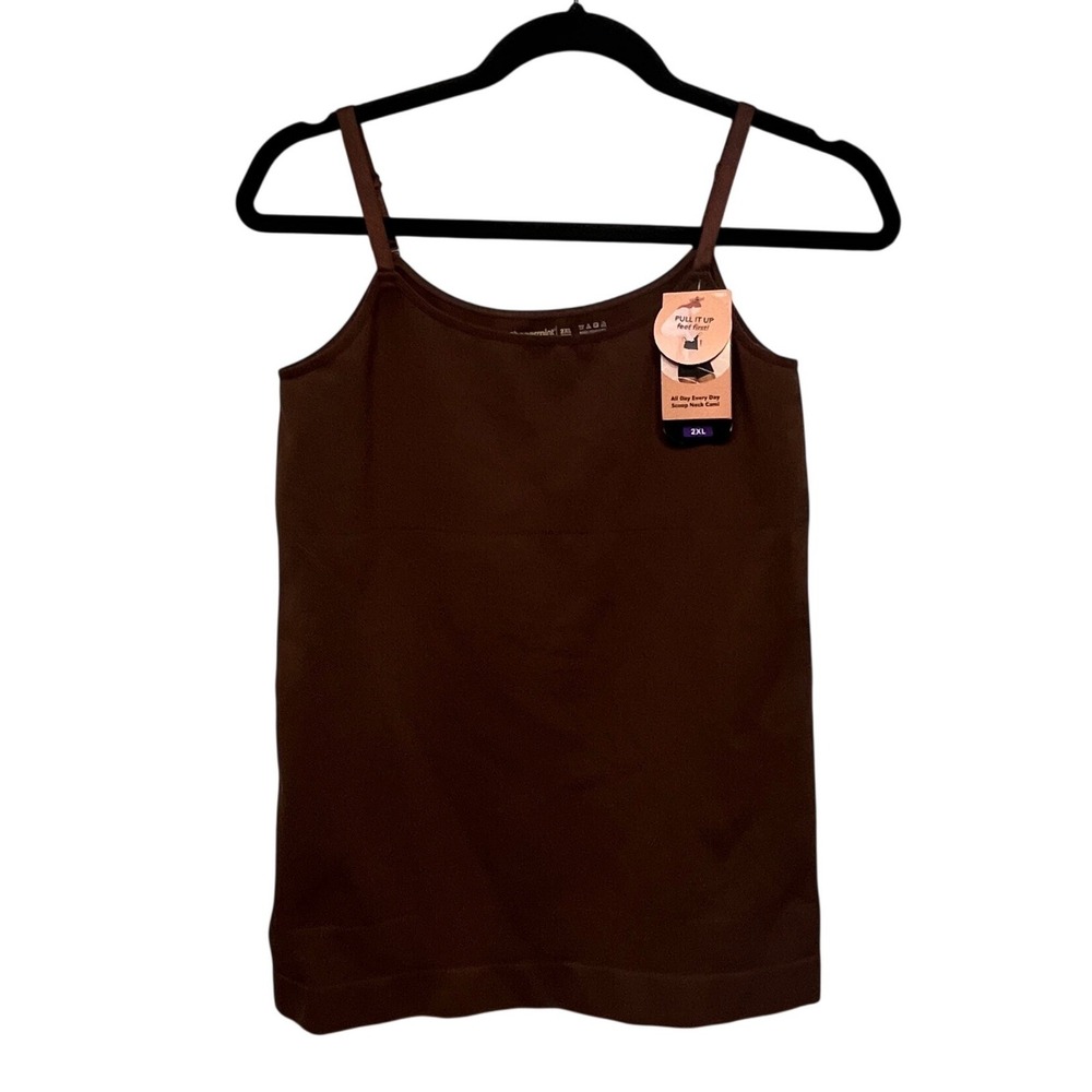 Shapermint Essentials All Day Every Day Scoop Neck Cami Brown 2XL #62001